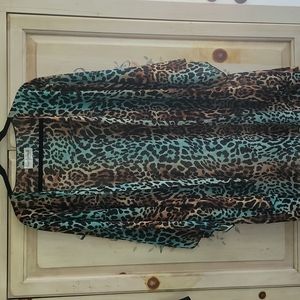 Sheer leopard kimono